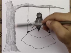 How to draw a lonely girl drawing pencil Tutorial