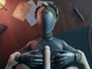 Preview 2 of Atomic Heart White guy tits fuck Robot Girl Big Boobs Cum on the face Titjob Animation Game