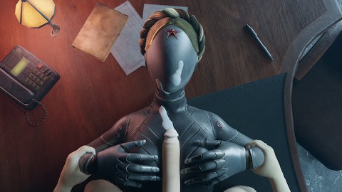 Atomic Heart White guy tits fuck Robot Girl Big Boobs Cum on the face Titjob Animation Game