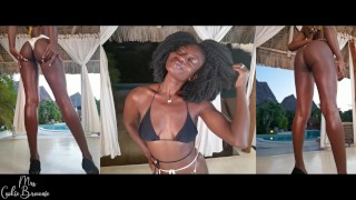 Chocolate Beauty taquine son husban avec un nouvel essai de bikini!