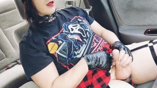 In The Car A Femboy Is Caught Jerking