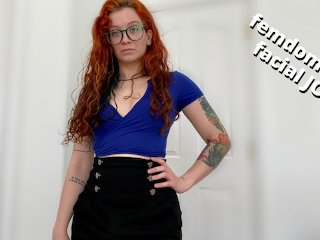 self facial joi, red head, role play, dominant woman