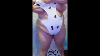 I put on my  cow suit