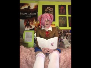 anime cosplay, exclusive, pink hair, doki doki