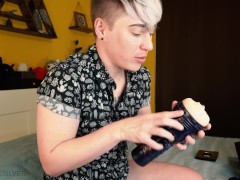 Unboxing and Fucking my Own Fleshlight Model - Nonbinary trans big clit Ftm - teaser
