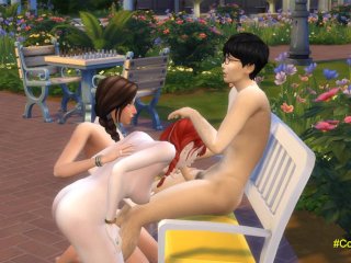 The Sims Ep.3 Double Blowjob in the ParkWith Voyeur