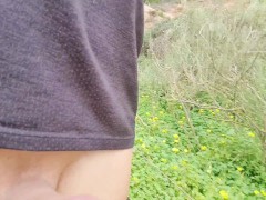 Masturbating my cock, Walking and Playing on the Beach until being Almost Caught! Hotsportfitboy