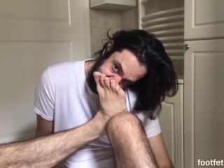 Power self Foot Sniff self Foot Worship Stinky Socks