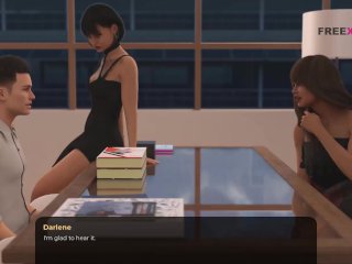 lesbian girls, sexy interview, visual novel, 3d sex game