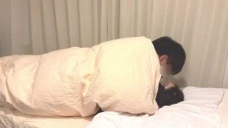 Boyfriend played a trick on cute Maria♡Real amateur couple who have creampie sex♡Japanese hentai