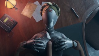 Atomic Heart Black kerel tieten neuken Robot meisje grote borsten sperma op het gezicht Titjob Animatie spel