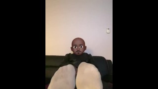 Black Memoji male feet in socks