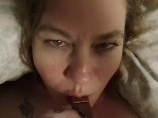 BELLY CUMSHOT, for Cute BBW while Eating Chocolate