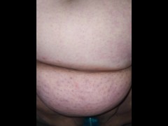 SSBBW fucks dildo fat pussy hanging