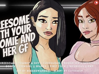 Threesome with your Bicurious Roomie & her Girlfriend [cucking your Roomie] | Audio Roleplay