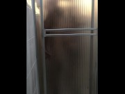 Preview 1 of He records me fucking in the bathroom with my boyfriend, he fucks me against the bathroom door