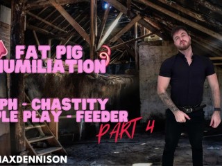 Fat Pig Humiliation - SPH Chastity Nipple Bondage Part 4