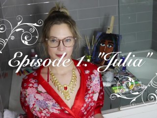「ペイントハブ:エピソード1:Julia」-Roxannaレッドフットが浴槽でトップレスの肖像画を描きます!