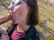 Preview 1 of cutie in a leather jacket has hard anal sex on a scooter to wash her face with cum