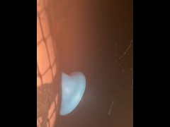 Sissy crossdresser fucks dildo