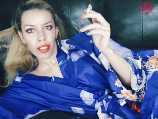 SMOKING fetish Geisha smoking sexy for your pleasure , POV CIGARETTE -Gabby Cartte