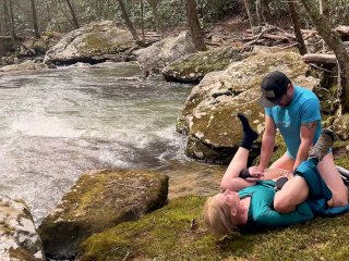 Pawg Ventures Outside for a Public Waterfall Hike and Finds aBed of Moss_to Fuck On.