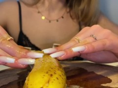 Long Nails Banana Massacre Part 2 With Oil | MyNastyFantasy