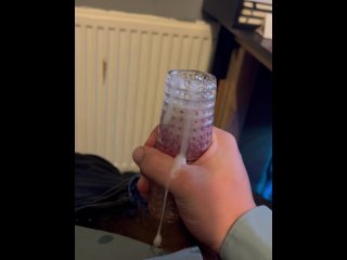 solo male toy, men wanking, vertical video, first toy