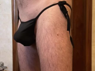 Cloudy Sunday Morning Black String Bikini