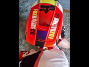 Preview 2 of Horny guy jerking off in my Motocross MXHELMET