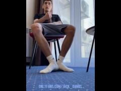 HAIRY LEGS WHITE SOCKS HANDJOB - Screenshot 1 of 16 - Gay