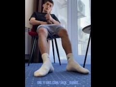 HAIRY LEGS WHITE SOCKS HANDJOB - Screenshot 10 of 16 - Masturbation