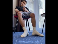 HAIRY LEGS WHITE SOCKS HANDJOB - Screenshot 5 of 16 - Masturbation