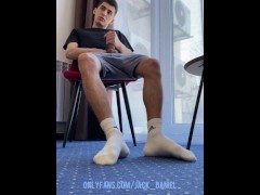 HAIRY LEGS WHITE SOCKS HANDJOB - Screenshot 6 of 16 - Gay