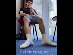 HAIRY LEGS WHITE SOCKS HANDJOB - Screenshot 9 of 16 - Jerk Off