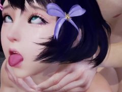 Sexy Asian Girl Fucked Silly until she gets an Ahegao face | 3D Porn