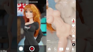Orange-haired beauties feel liberated and have sex on the beach | Tiktok style
