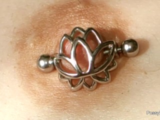 I Change Nipple Piercings to Nipple Cages so that the Small Bitch does not Play with them