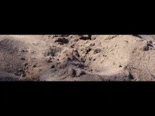 Гид посреди пустыни на открытом воздухе наблюдают, пока она писает на песок на публике открытая киска PT 2