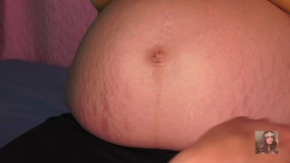 Belly Rub Pregnancy Fetish With Stretch Marks