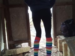 Stuffing my tight hole using an egg plant as my Butt plug and going for a walk
