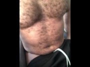 Preview 1 of Hairy bear jercking off hairy body and cock