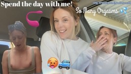 Orgasmo Vlog Day !! ¡Únete a mí para un día completo de diversión exuberante en público, BTS y tanto cumming!