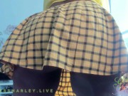 Preview 3 of Looking Up the BBW Ebony Student's Skirt