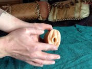 Preview 1 of Sexy fun with my Julia Ann MILF pussy stroker toy - huge cumshot at the end HOT!