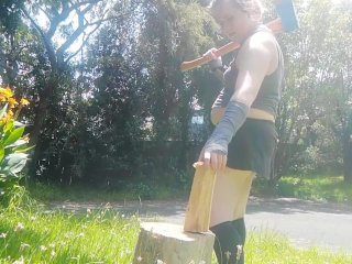 Pigeon chops wood, and fucks herself!