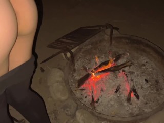 Публичный секс в кемпинге! Би-Джей, нагибаясь и БОЛЬШОЙ груз!