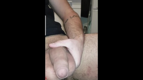 Big heavy balls and cock ready for her to suck