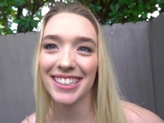 YNGR - Horny Blonde Teen Juliette Mint Takes A Fat Cock Deep In Her Pink Hole tiny blonde pornstar
