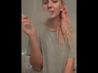 cute, smoking fetish, spy, vertical video